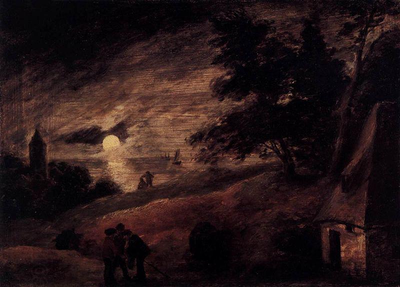 Adriaen Brouwer Dune Landscape by Moonlight China oil painting art
